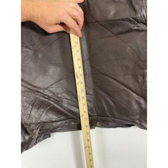 VTG VCG Police Trooper Men's 50s Brown Horsehide Leather Motorcycle Jacket Sz 44 - Picture 14 of 15